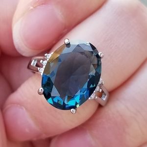 London blue topaz gemstone ring size 8